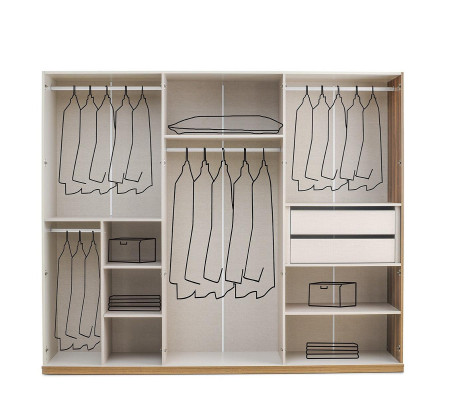 Robuster Kleiderschrank Beiger Anbauschrank Schlafzimmer Holz Schrank