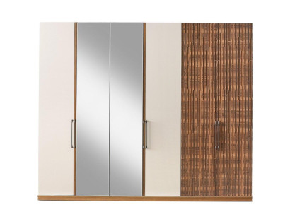 Robuster Kleiderschrank Beiger Anbauschrank Schlafzimmer Holz Schrank