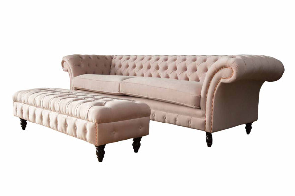 Fußhocker Hocker Polsterhocker Sitzhocker Ottomane Chesterfield