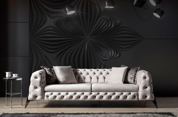 Weiße Chesterfield Polstergarnitur Sofagarnitur 4-Sitzer Sessel  2tlg