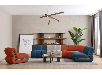 Wohnzimmer Sitzgarnitur Designer L-Form Polstersofa Relax Luxus Sessel