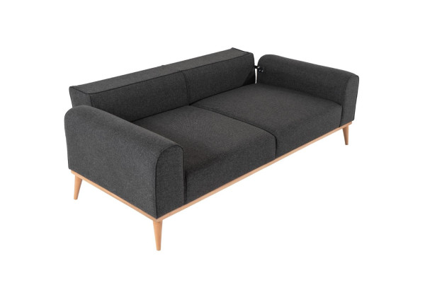 Moderner Grauer 3-Sitzer Luxuriöses Stoffsofa Wohnzimmer Couch Sitzmöbel