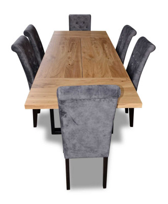 Esstisch Garnitur Tisch + 6x Stühle Esszimmer Stuhl Garnitur Tisch Holz