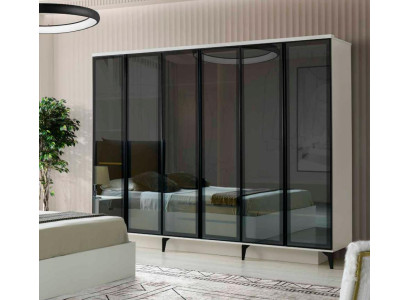 Kleiderschrank Modern Design Weiß Schwarz Zweifarbig Rechteckig Schlafzimmer
