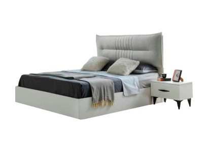 Weiß Schlafzimmer Doppelbett Modern Design Einfarbig Bett Rechteckig Stil