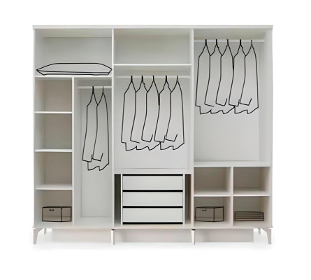 Kleiderschrank Beige Gemustert Schlafzimmer Modern Design Rechteckig Form Stil