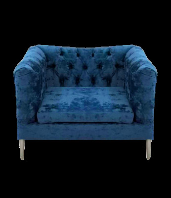 Polstermöbel Blau Sessel Chesterfield Wohnzimmer Modern Polstersitz