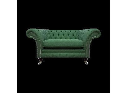 Eleganter Chesterfield Grüner Sessel Wohnzimmer Textil Edler Einsitzer