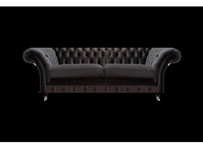 Luxuriöser Chesterfield Schwarzer Zweisitzer Wohnzimmer Sitzmöbel Couch