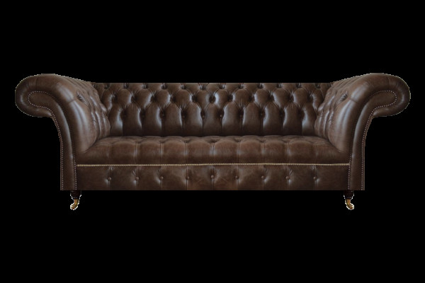 Braunes Chesterfield Ledersofa Wohnzimmer Couchen Designer Robuste Möbel