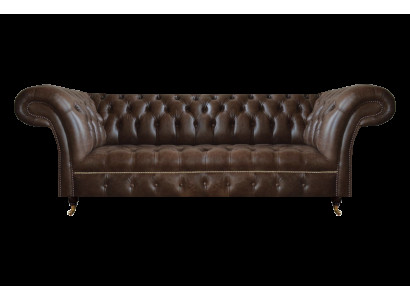 Braunes Chesterfield Ledersofa Wohnzimmer Couchen Designer Robuste Möbel