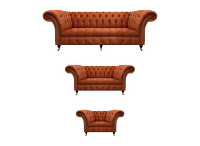 Braune Chesterfield Sitzmöbel Wohnzimmer Designer Couchen 3tlg Garnitur