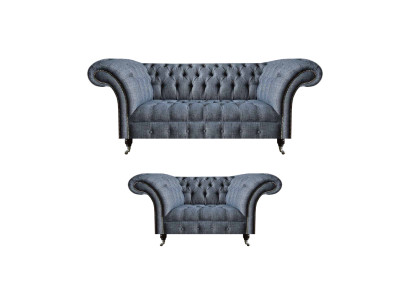 Wohnzimmer Chesterfield Sofas Designer Polster Garnitur 3-Sitzer 2-er