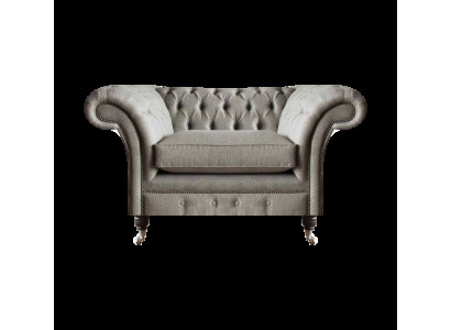 Moderner Chesterfield Einsitzer Wohnzimmer Designer Sessel Textil Möbel