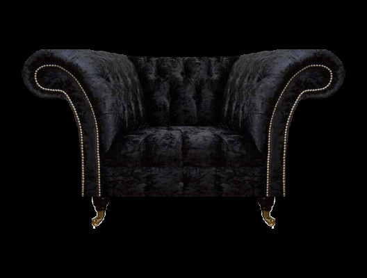 Chesterfield Polstersessel Schwarzer Einsitzer Luxuriöser Lehnsessel