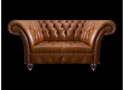 Brauner Chesterfield Leder Zweisitzer Designer Kunstleder 2-Sitzer Sofa
