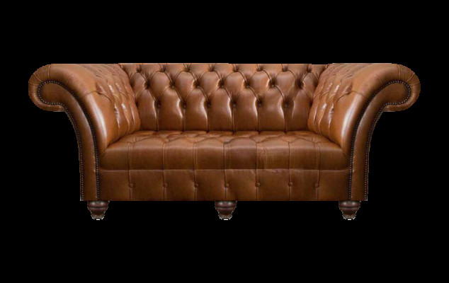 Brauner Chesterfield Leder Dreisitzer Wohnzimmer Moderne Polstercouchen