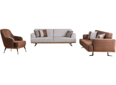 Designer Sofagarnitur zwei Drei-Sitzer Sofas & Sessel für Wohnzimmer