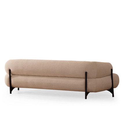 Braun-Weiße Wohnzimmer Couchgarnitur Exklusive Dreisitzer Sofas Sessel