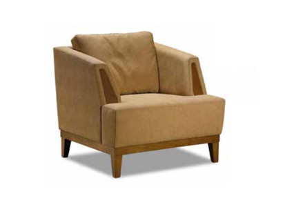 Brauner Polstersessel Designer Textil Einsitzer Moderner Fernsehsessel