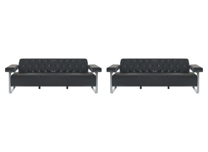 Sofa-Set Büro Ledersofas 2tlg 3-Sitzer Chesterfield Modern Designer