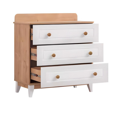Luxus Kinderzimmer Set Garnitur  Kleiderschrank Weiß Modern Holz Kommode