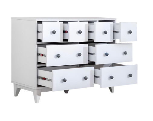 Kommode Designer Luxus Kommoden Möbel Holz hoch Schrank Weiß Modern neu