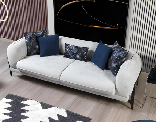 Weißes Relaxsofa Designer Wohnzimmer Sitzmöbel Polster Couchen Möbel