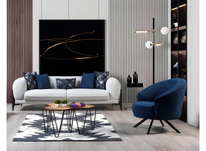 Weißes Relaxsofa Designer Wohnzimmer Sitzmöbel Polster Couchen Möbel