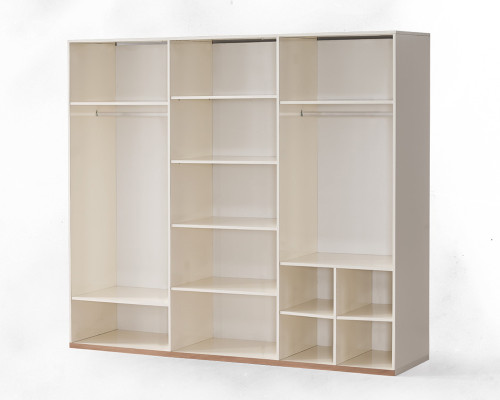 Beiger Schlafzimmer Kleiderschrank Designer Garderobe Edle Holzschränke