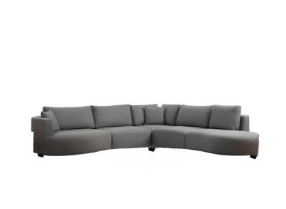 Modernes Ecksofa Graue L-Form Wohnzimmer Couch Polster Möbel Holzgestell