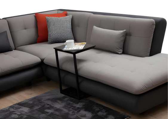 Ecksofa U-Form Wohnzimmer Textil Material mit Kissen Modern Design Stil