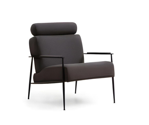 Sessel Grau Einfarbig Modern Design Stil Textil Material Wohnzimmer