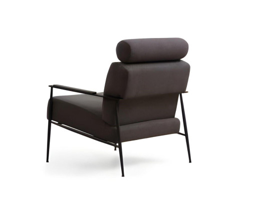 Sessel Grau Einfarbig Modern Design Stil Textil Material Wohnzimmer