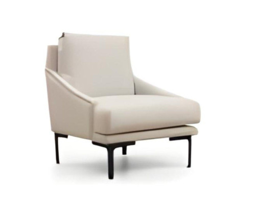 Sessel Weiß Einfarbig Modern Design Stil Wohnzimmer Arbeitszimmer Textil