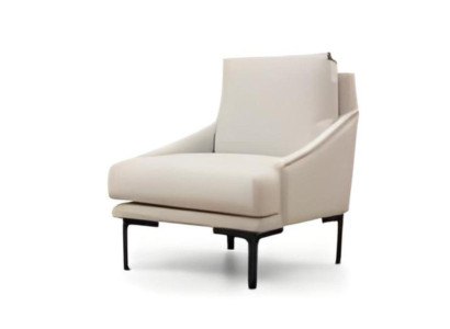 Sessel Weiß Einfarbig Modern Design Stil Wohnzimmer Arbeitszimmer Textil
