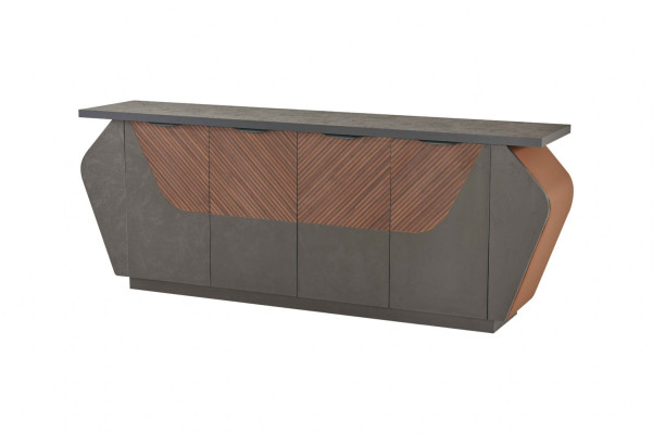 Arbeitszimmer Set 3tlg Bürotisch Sideboard Kommode Modern Rechteck Stil