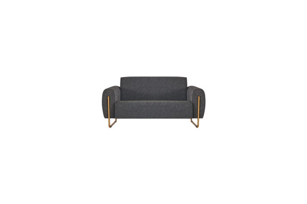 Stoffsofa Grau Einfarbig Arbeitszimmer 2-Sitzer Edelstahl Modern Design