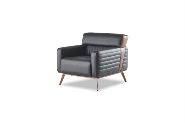 Arbeitszimmer-Set 2tlg 2-Sitz Sofa mit Sessel Grau Einfarbig Wohnzimmer