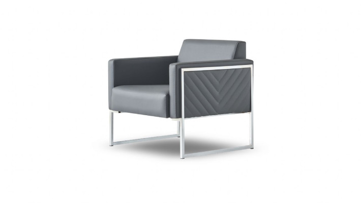 Arbeitszimmer Set 2tlg 3-Sitzer mit Sessel Grau Einfarbig Modern Design
