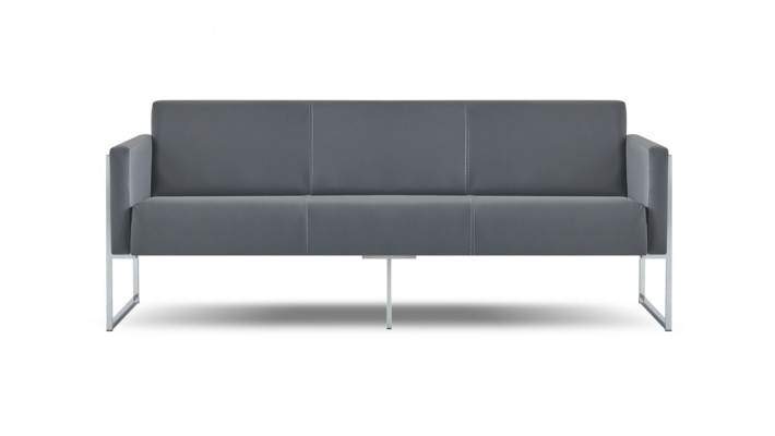 Arbeitszimmer-Set 4tlg 3-Sitzer 2x Sessel Couchtisch Grau Einfarbig Stil