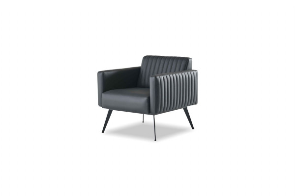 Arbeitszimmer-Set 4tlg 2x 2-Sitzer 2x Sessel Schwarz Einfarbig Modern
