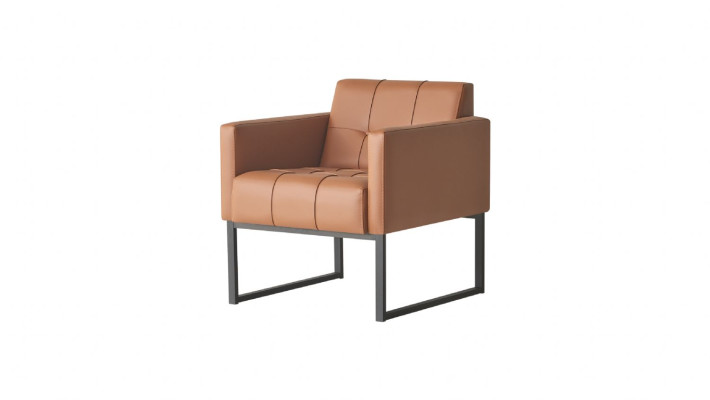 Arbeitszimmer-Set 4tlg Braun Einfarbig 2x 2-Sitzer 2x Sessel Modern Stil