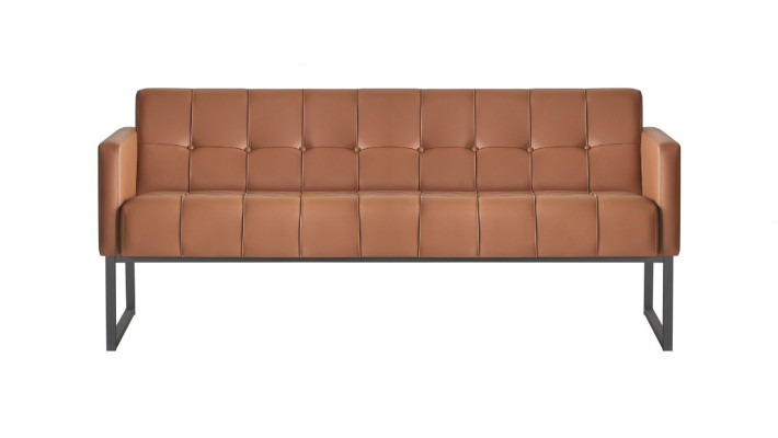 Arbeitszimmer-Set 4tlg 2x 3-Sitzer 2x Sessel Braun Einfarbig Wohnzimmer