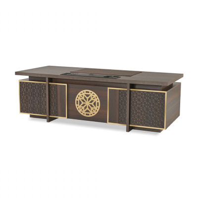 Arbeitszimmer Set 3tlg Bürotisch Sideboard Bücherregal Braun Einfarbig