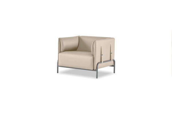 Sessel Beige Einfarbig Muster Arbeitszimmer Modern Design Stil Wohnzimmer