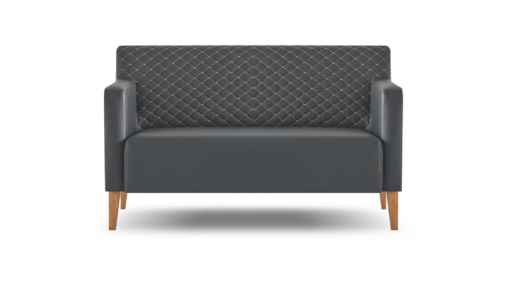 Arbeitszimmer-Set 4tlg 3-Sitzer 2-Sitzer 2x Sessel Schwarz Wohnzimmer