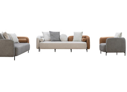 Wohnzimmer Polstergarnitur Designer Bunte Sitzgarnitur Textilsessel 3tlg