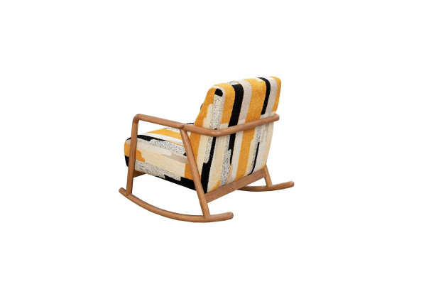Designer Schaukelstuhl Wohnzimmer Einsitzer Bunder Einsitzer Holzgestell