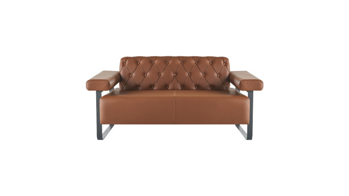 Komplett Braun Ledersofas Edelstahl 3-Sitzer 2-Sitzer Sofa Chesterfield